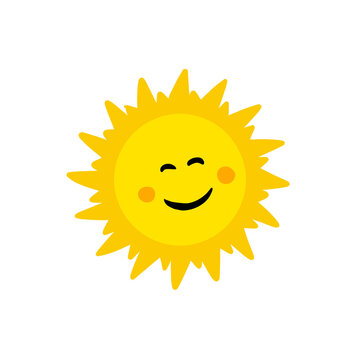 sun cartoon illustration,smile sun cartoon with color yellow
