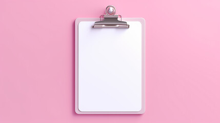 White clipboard with checklist on pink background.  - obrazy, fototapety, plakaty