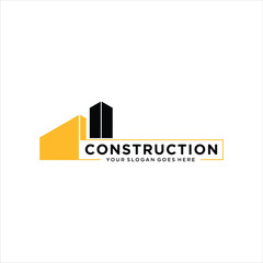 Fototapeta premium Creative logo abstract cube for construction company