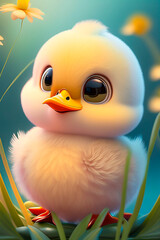 AI generation baby duck 3d