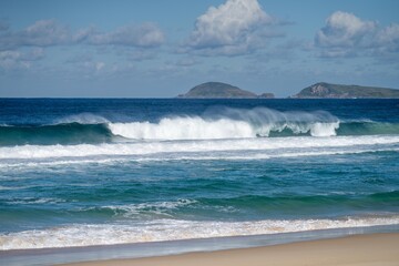 seaside town looking over the water and beach