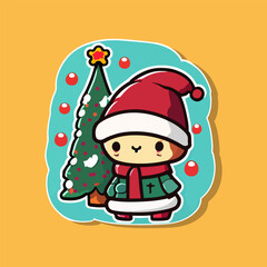 Christmas cute cartoon sticker