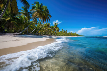 Fototapeta na wymiar Tropical beach in the sunshine