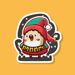 Christmas cute cartoon sticker