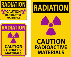 Radiation Warning Sign Caution Radioactive Materials