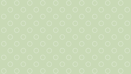 Green seamless pattern with white circles