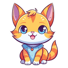 Purrfectly Magical: 2D Illustration of a Cute Dragon Li Cat