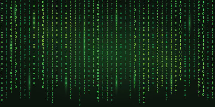 Abstract futuristic cyberspace  binary code, matrix background vector