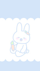 16:9 にんじんとうさちゃんの白レース壁紙★