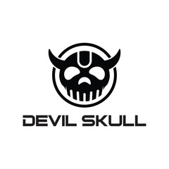 Devil Skull Logo, Devil Skull logo design icon Vector Illustration template