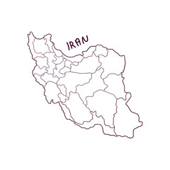 Hand Drawn Doodle Map Of Iran. Vector Illustration