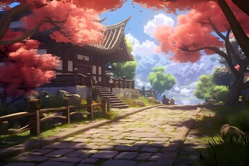 calming anime background