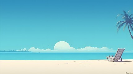 minimalist wallpaper of beach view