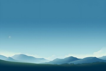 minimalistic wallpaper of blue sky and mountains