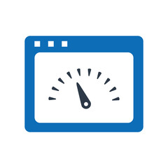 Obraz premium Page Speed Flat Blue Icon Isolate On White Background Vector Illustration | Seo Icons