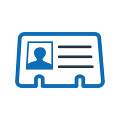 Personal Info Flat Blue Icon Isolate On White Background Vector Illustration | Seo Icons