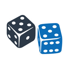 Play Games Flat Blue Icon Isolate On White Background Vector Illustration | Seo Icons