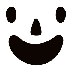 Cute spooky jack o lantern face hand drawn Halloween illustration. Cartoon style flat design, isolated vector. Kids seasonal print, pumpkin carving, autumn holiday, party decoration, decor element