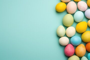 Fototapeta na wymiar Colorful eggs easter background for design