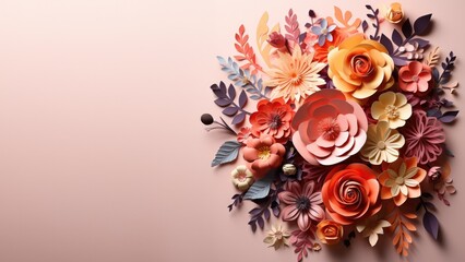 Abstract floral paper background with a copy space