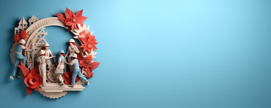 Labor day background, abstract, blue with a copy space