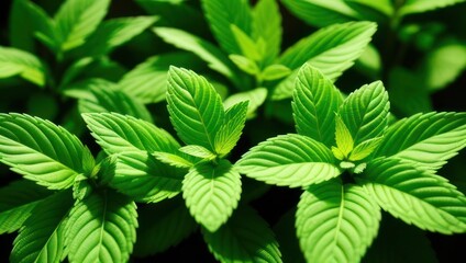 Fresh mint leaves. Generative AI