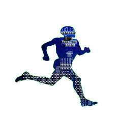 A human body cutout revealing circuit board content.Innovative technology.brain testing computer interface.Quantum,phenomenon scientific concept.White isolated background.