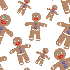 Vector pattern of a gingerbread man
