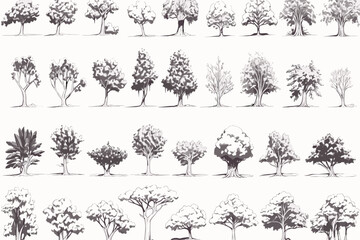 set of trees vector