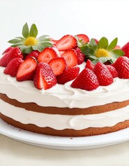 cake with strawberries 