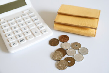 計算機と財布とお金