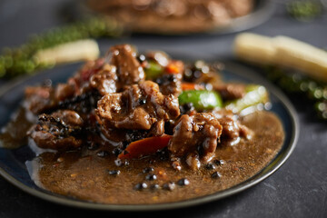 Stir Fried Pork with Black Pepper