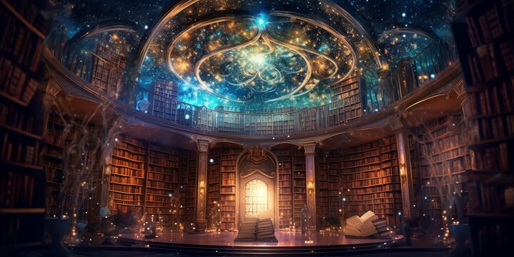 Akashic Record Illustration. Generative AI.