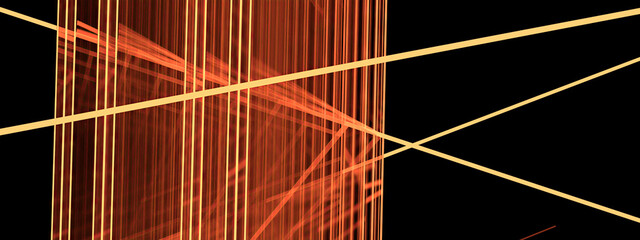 Cyberpunk Neon Light Emitting light is glass refraction Orange Abstract, Elegant and Modern 3D Rendering image