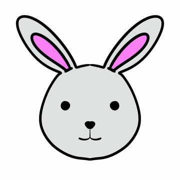 rabbit head cute isolated icon