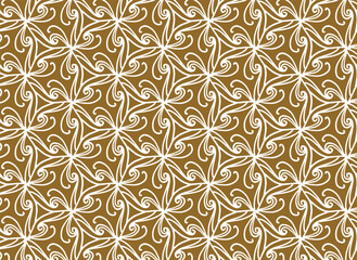 abstract white floral pattern on brown background elegant classic vintage style retro vector used in backgrounds prints wallpaper decor textiles clothing tiles rugs illustrations