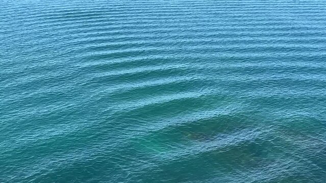 Ripples blue water waves seascape.
