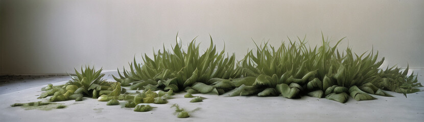 シンプルな構図の室内にある観葉植物　横長サイズ