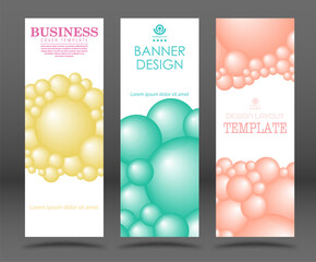 A set of layouts with colored spheres for covers, brochures, posters, banners, paintings, interiors, screensavers and printing. Background for creative design and creative idea