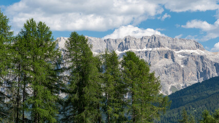 Fototapeta premium Beautilful mountain view in the Dolomites (Italian Alps), looking at the Sella mountain range