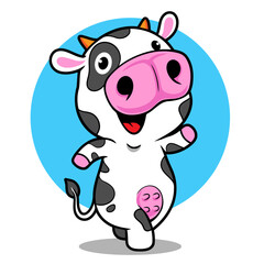 Cow Cute Cartoon Illustration