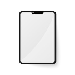 Black electronic tablet with shadow. Vector blank for design.