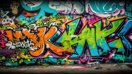 Obraz na płótnie Canvas Graffiti tag color on a street wall