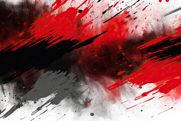 Abstract brush stroke background with red, white and black colors