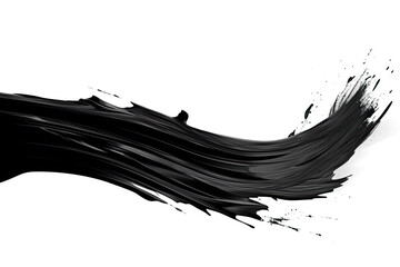 Black brush stroke on white background with copy space