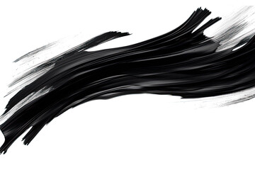 Black brush stroke banner on white background