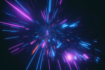 Neon Hyper Warp Space Tunnel