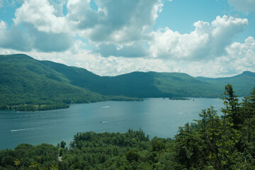 View of Lake George from Uncas Cliff, in Silver Bay, New York