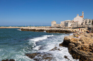 GIOVINAZZO, ITALY, JULY 10, 2022 - View of the fishing village of Giovinazzo, province of Bari,...