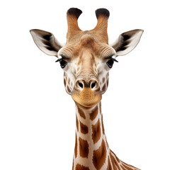 giraffe isolated on white - obrazy, fototapety, plakaty